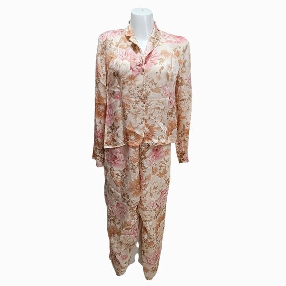 August Silk Intimates 100% Silk Pajama Set L - Picture 1 of 11